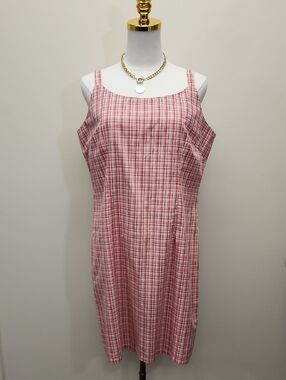 David Wayne Vintage Plaid Midi Shift Dress Size 14